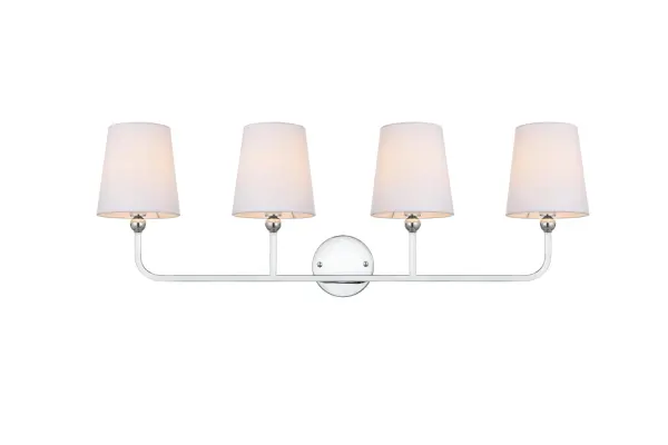 Colson 4-Light Bath Sconce in Chrome and Clear - Image 1