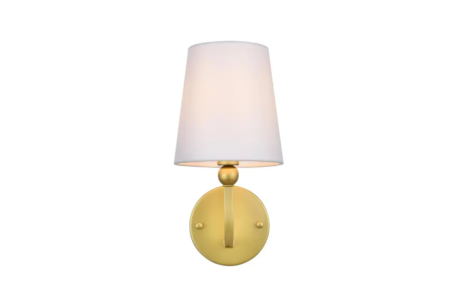 Colson One Light Bath Sconce in Brass and Clear - Image 1