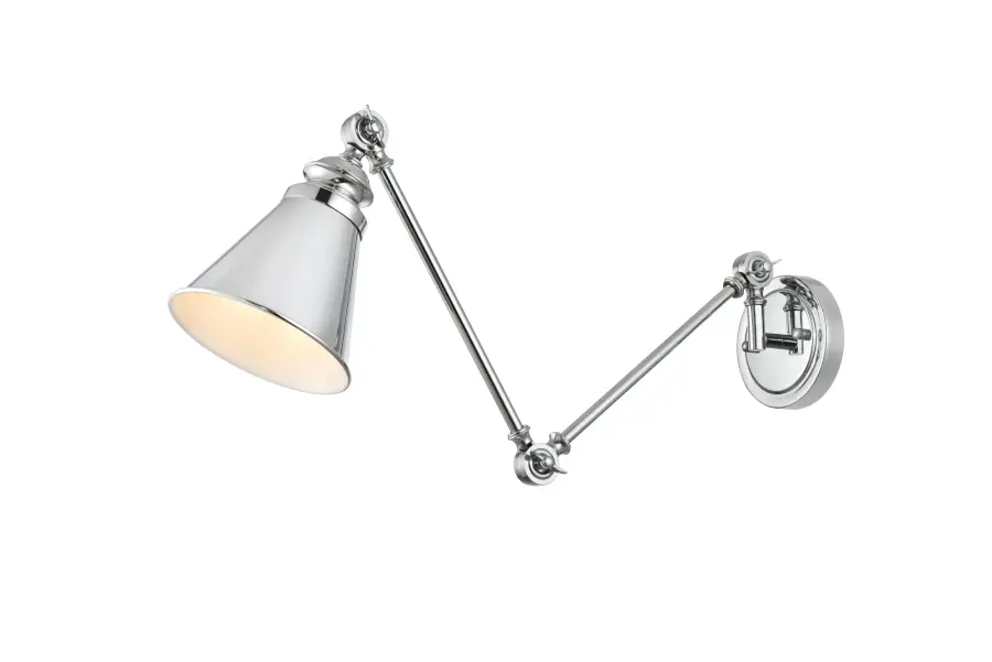 Ledger Swing Arm Wall Sconce in Chrome - Image 1