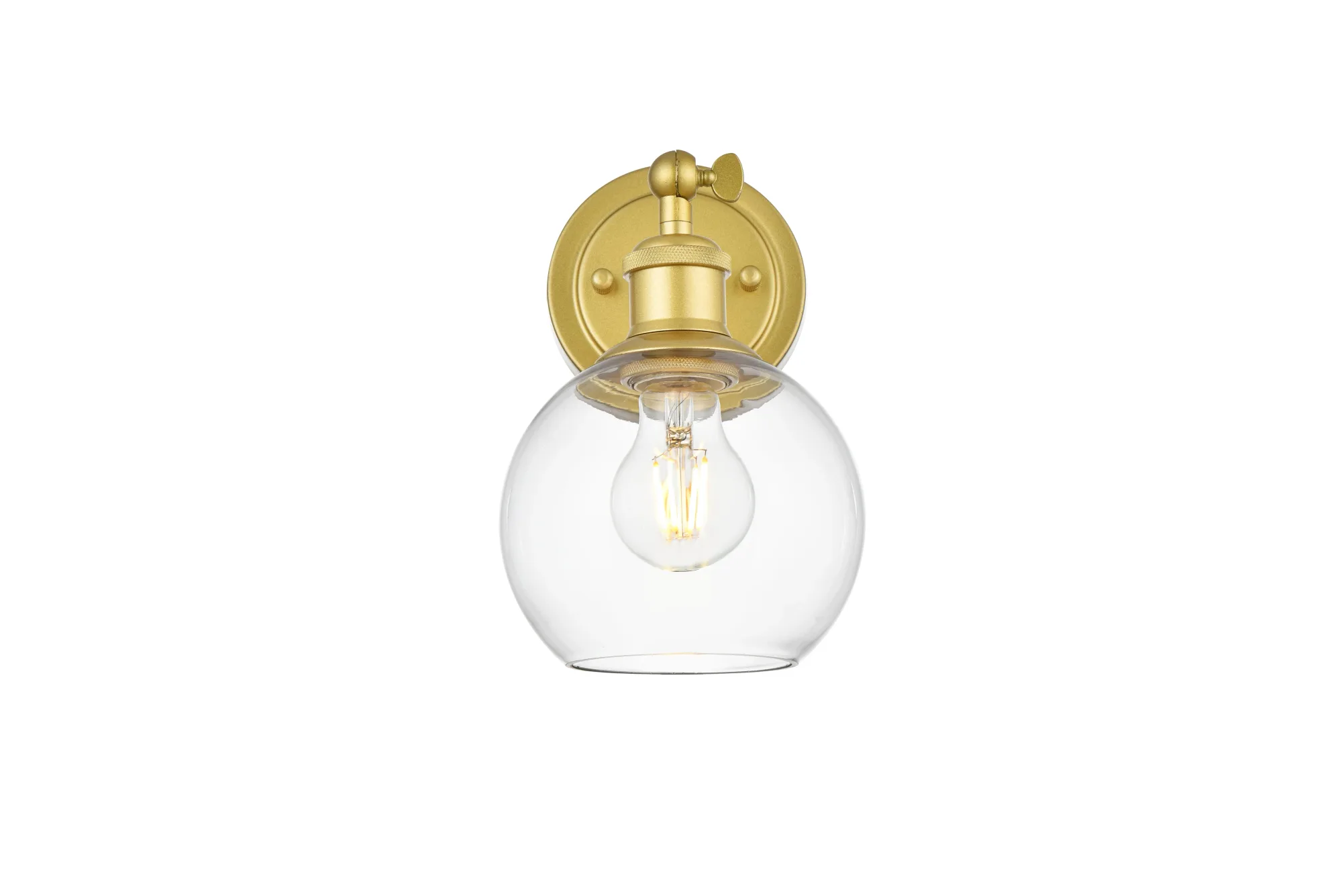 Kai One Light Bath Sconce in Brass and Clear