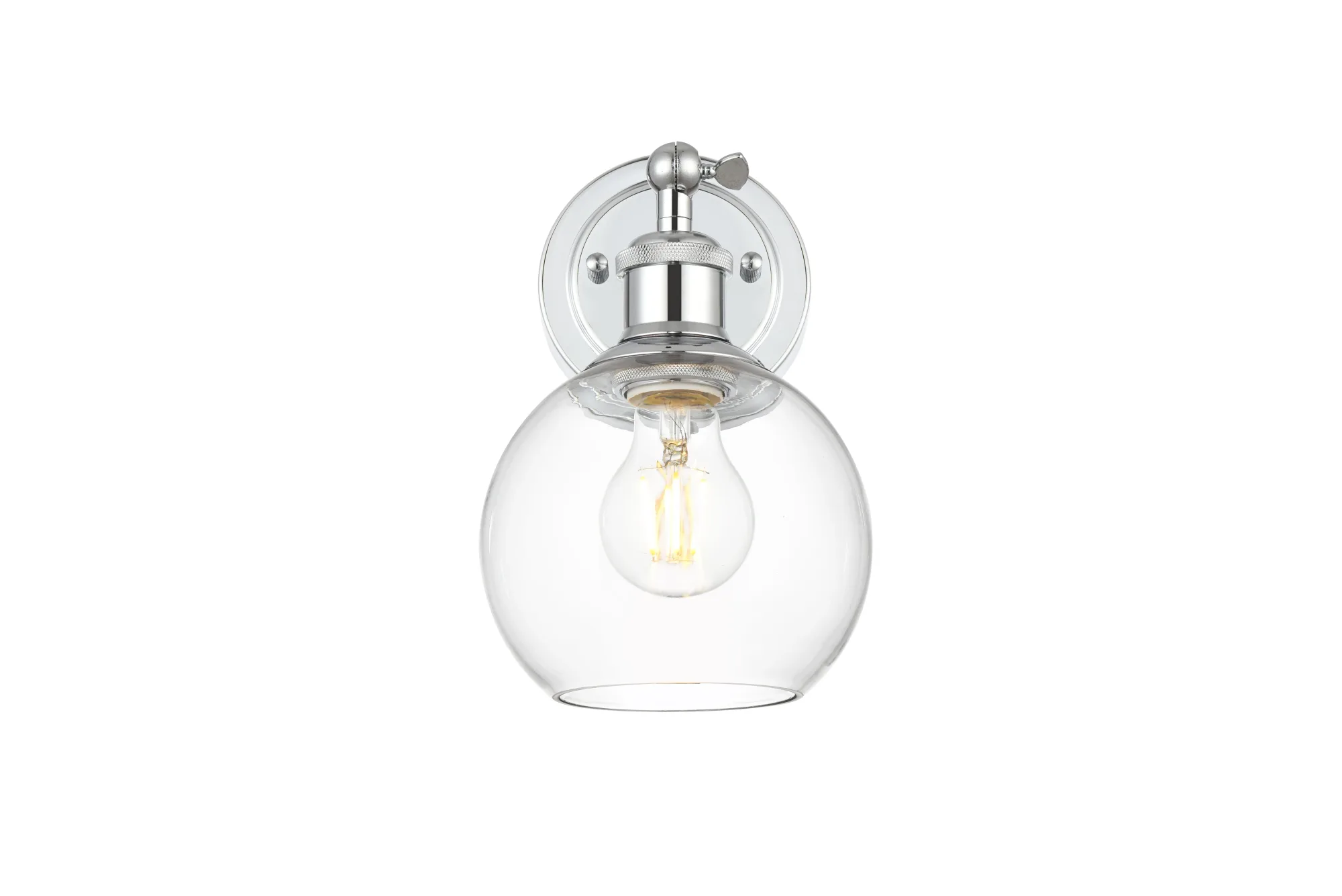 Kai One Light Bath Sconce in Chrome and Clear