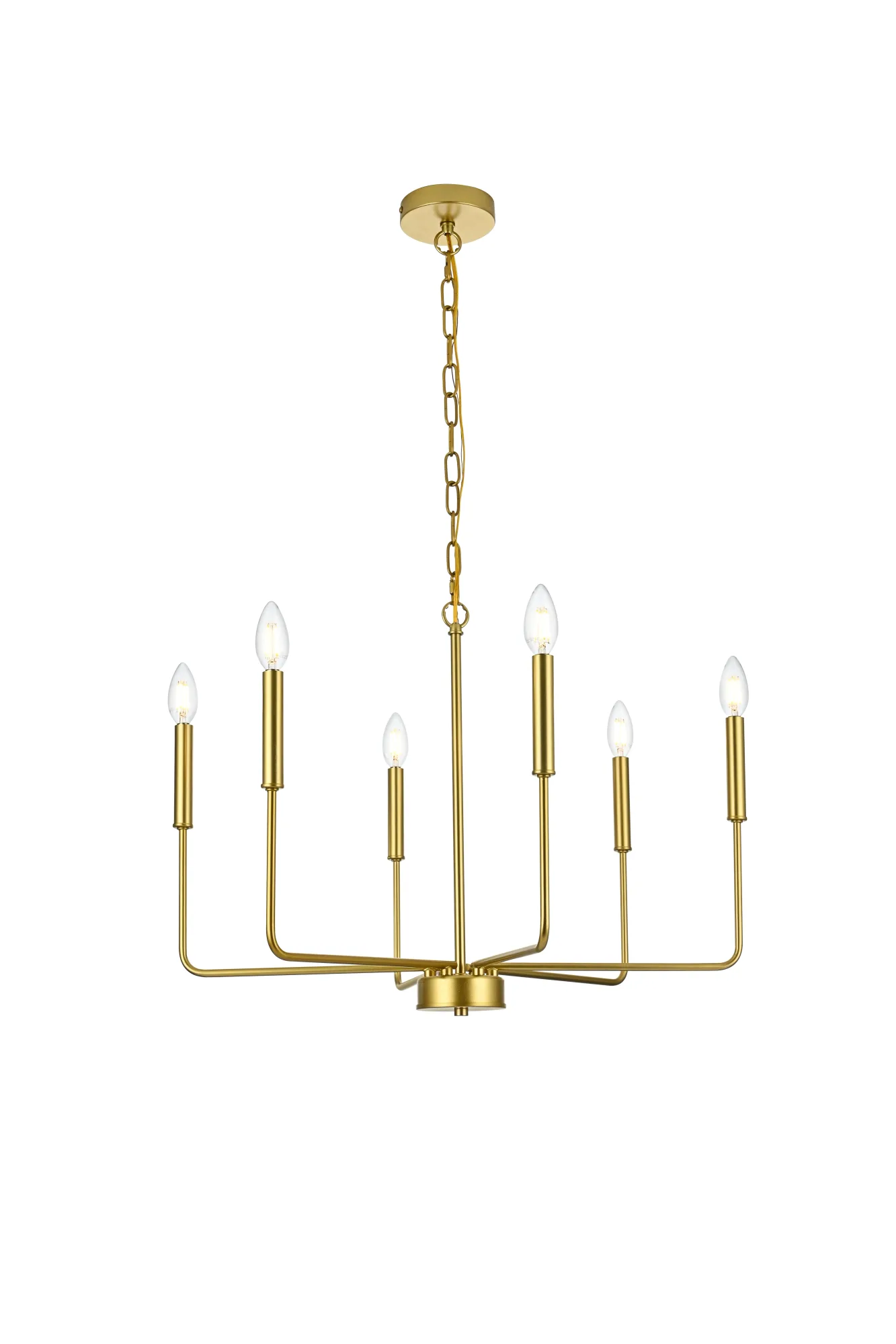 Willa Six Light Pendant in Brass