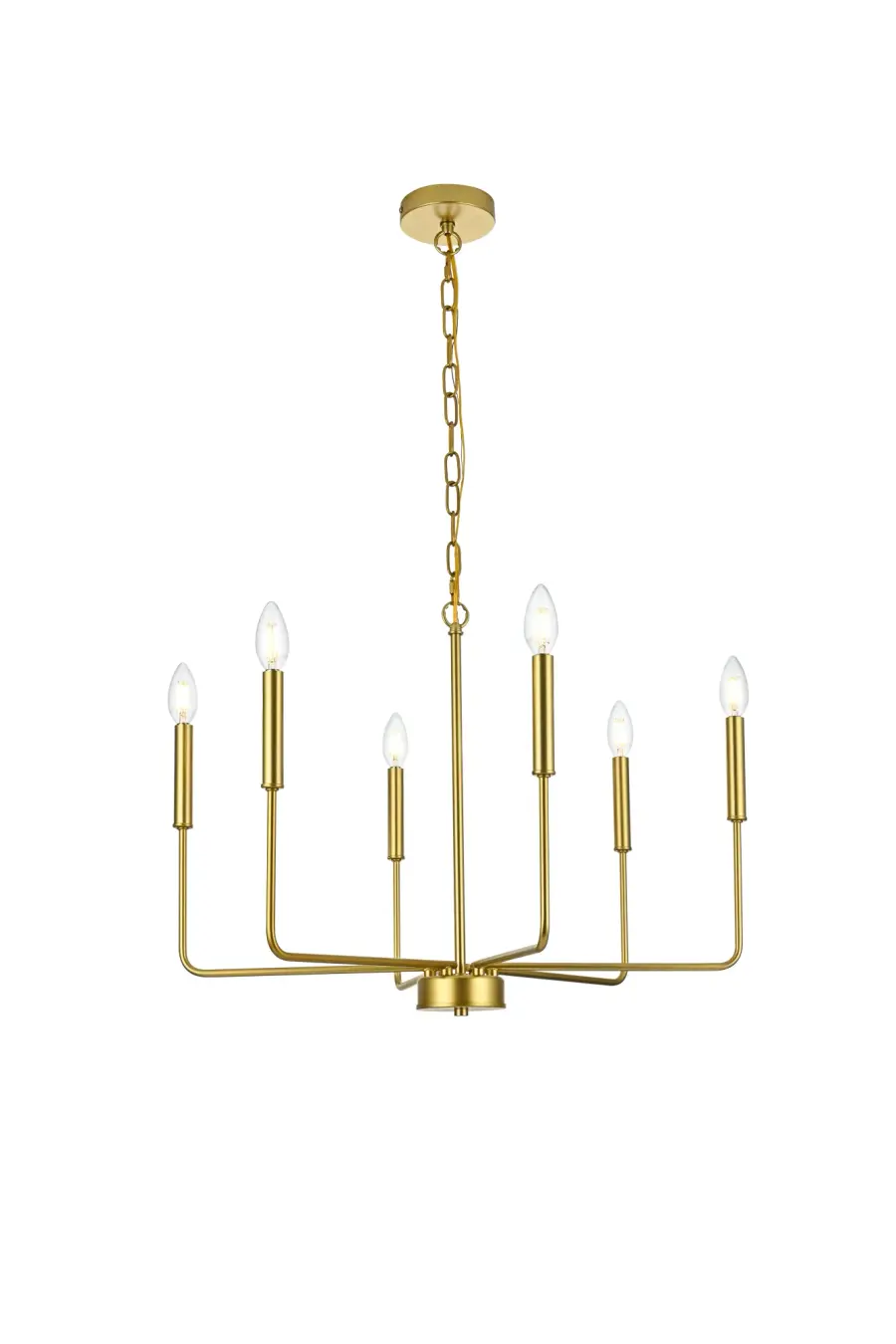 Willa 6-Light Candle Chandelier in Brass - Image 1