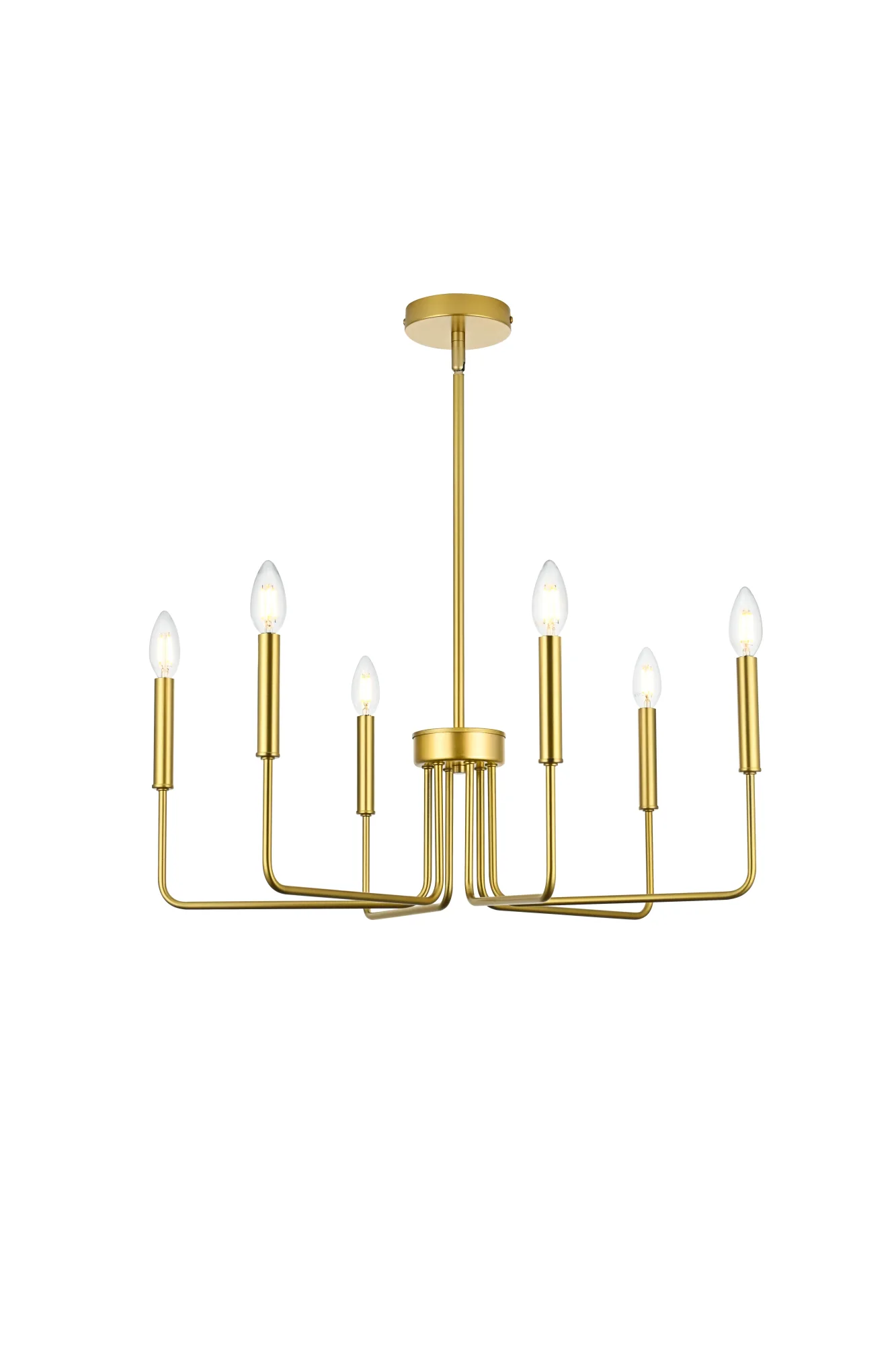 Willa Six Light Pendant in Brass