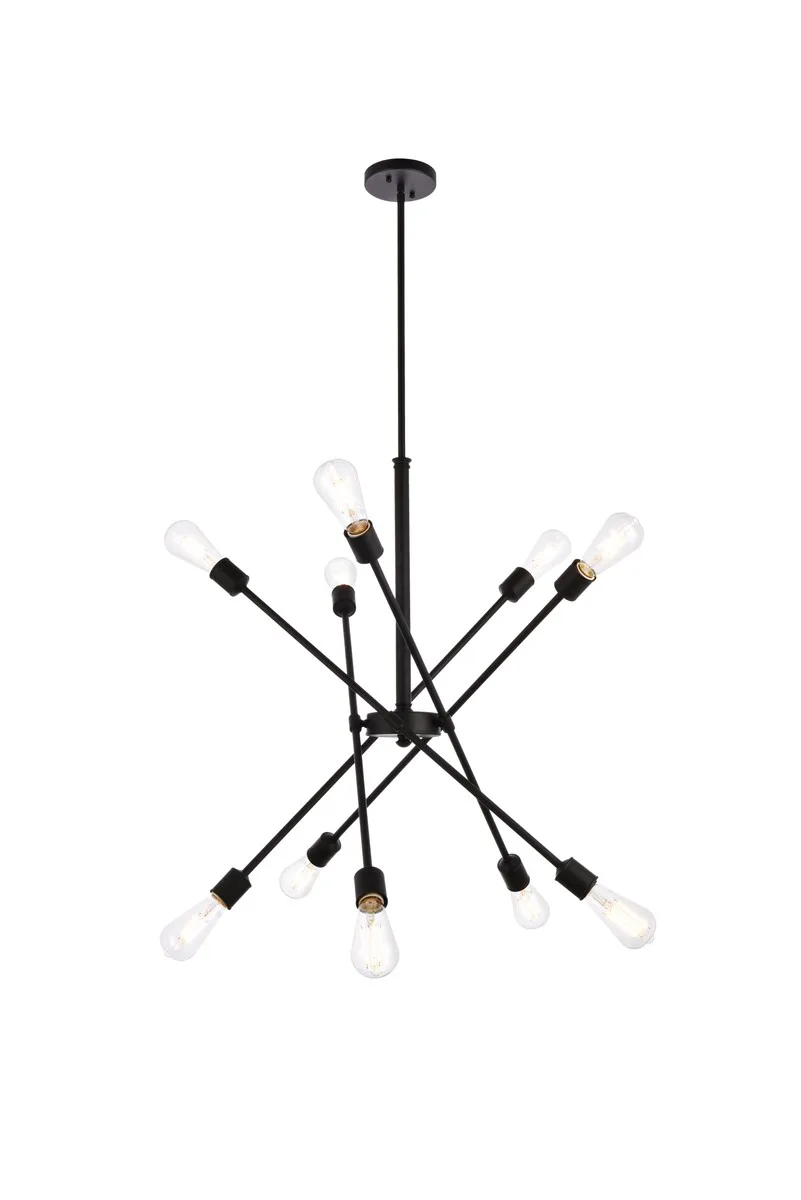 Axel Ten Light Pendant in Black