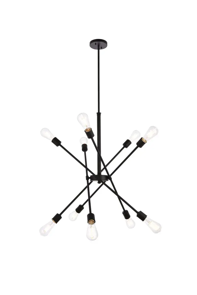 Axel Ten Light Pendant in Black