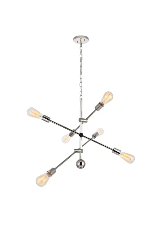 Axel 6-Light Adjustable Pendant in Polished Nickel