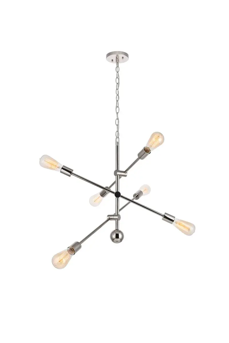 Axel 6-Light Adjustable Pendant in Polished Nickel