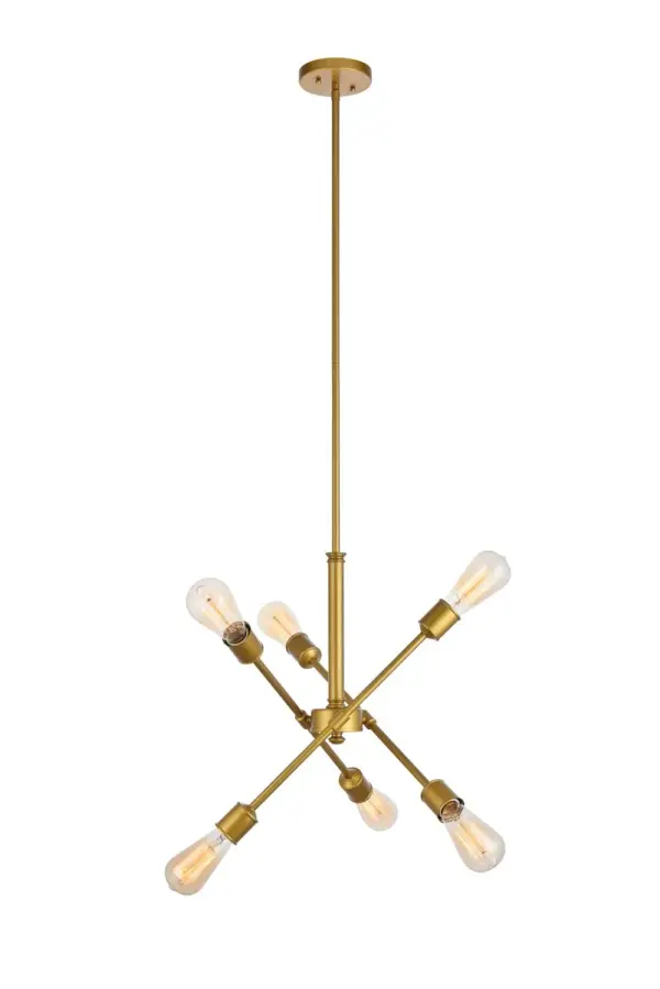 Axel 6-Light Adjustable Pendant in Brass
