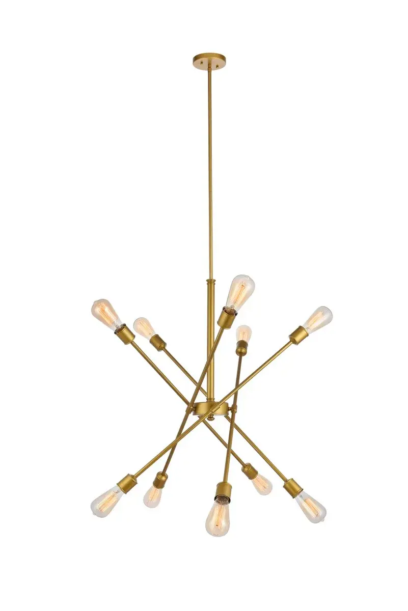 Axel 10-Light Adjustable Pendant in Brass