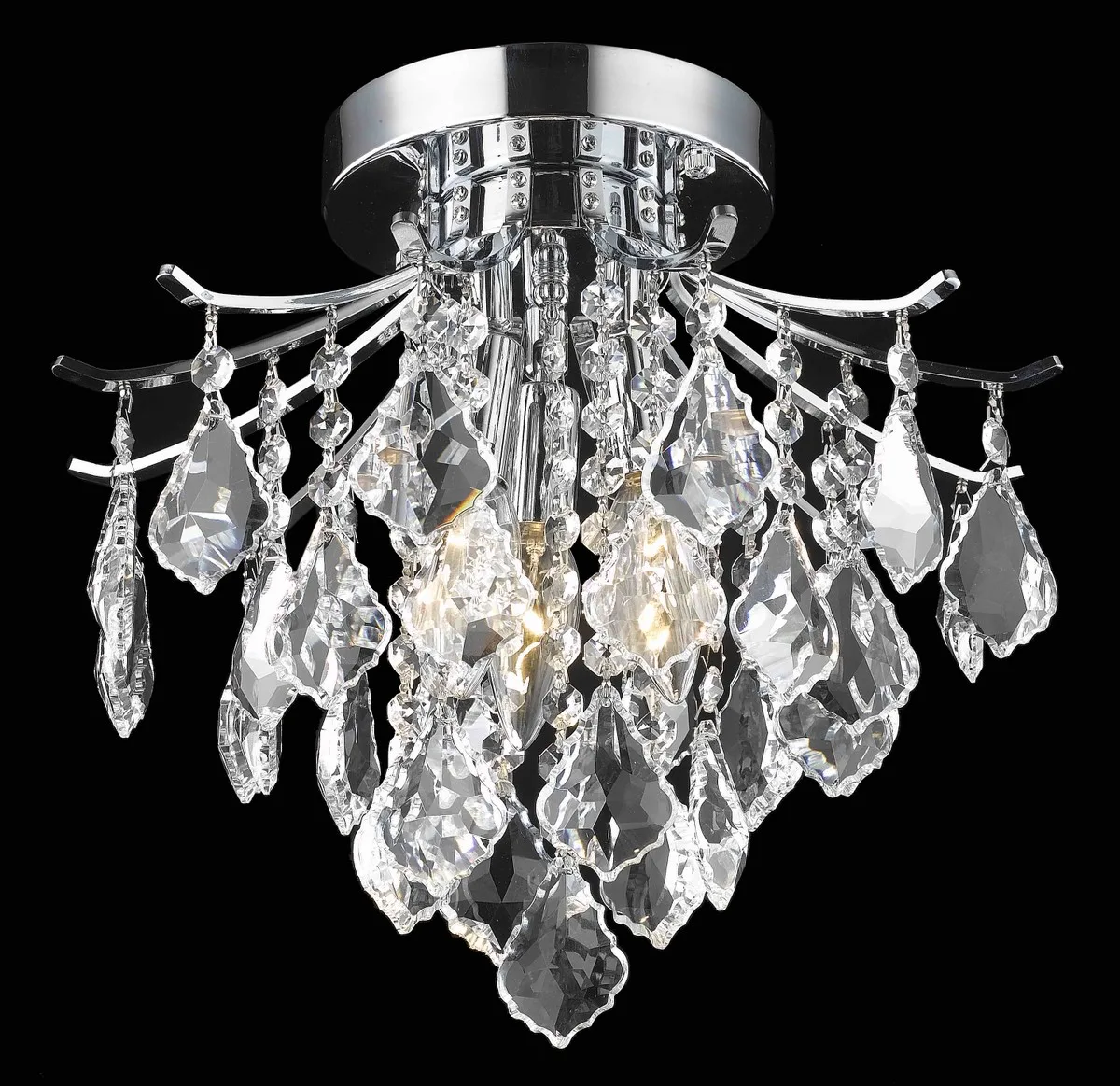 Amelia Three Light Flush Mount in Chrome