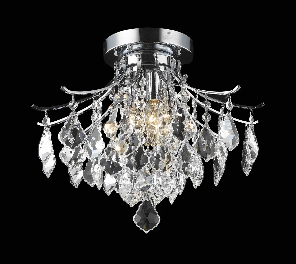 Amelia Three Light Flush Mount in Chrome