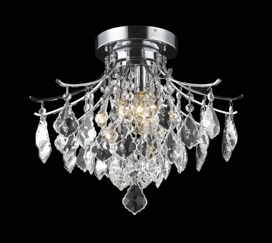 Amelia Three Light Flush Mount in Chrome