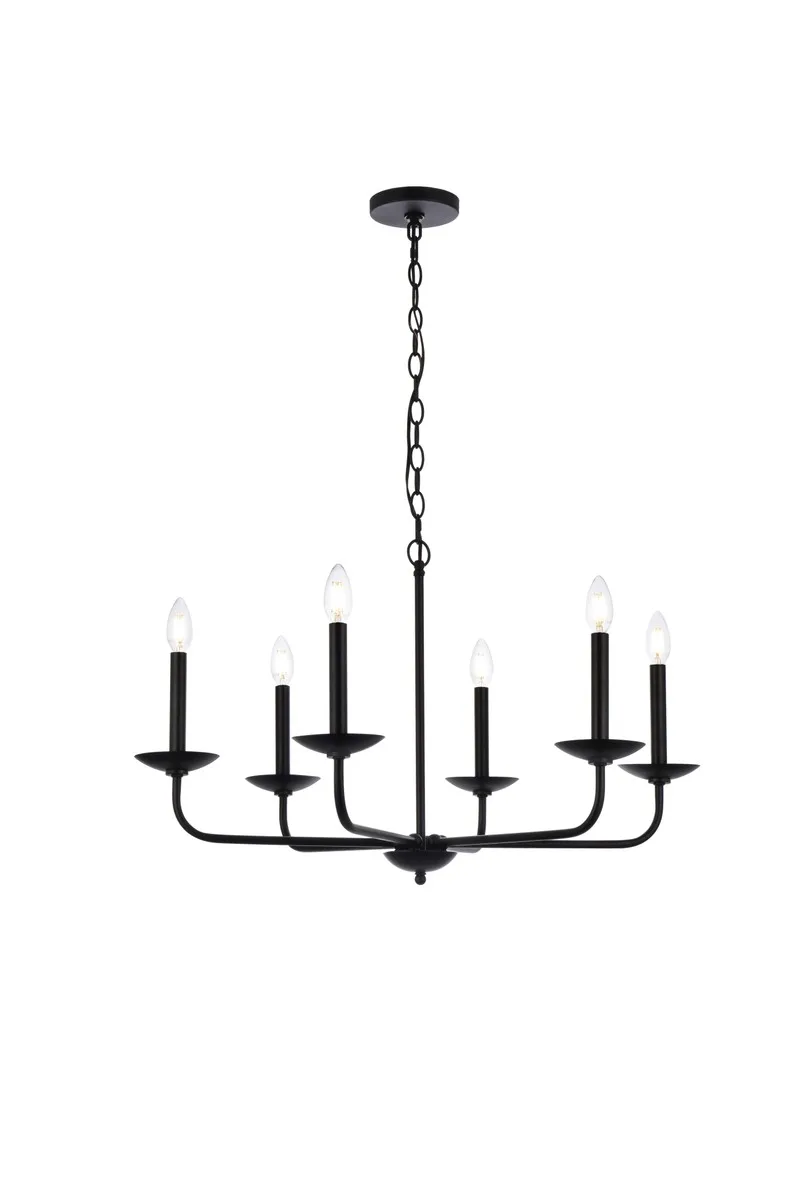Cohen Six Light Pendant in black