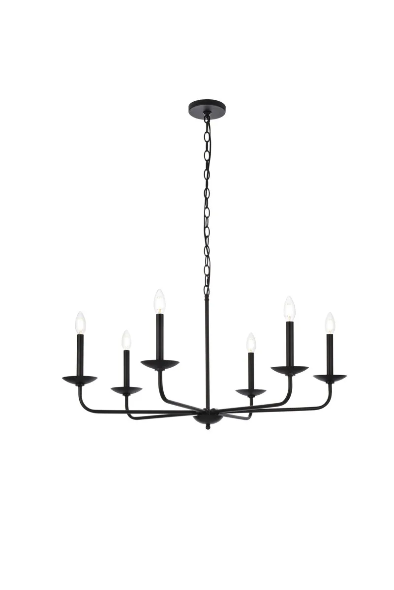 Cohen Six Light Pendant in black