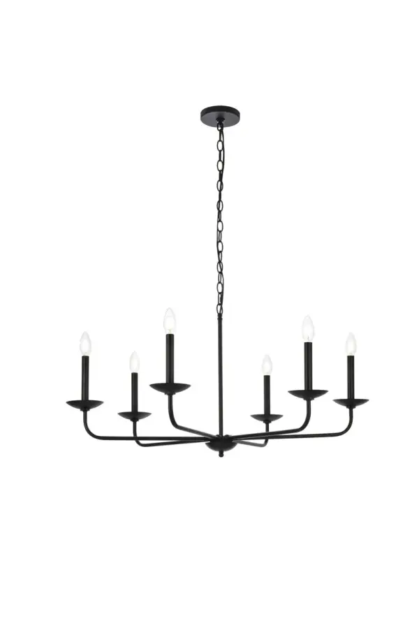 Cohen 6-Light Linear Chandelier in Black