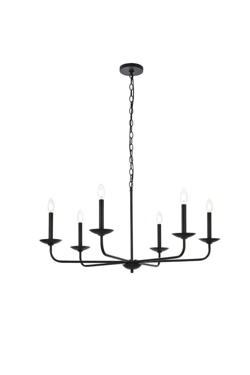 Cohen 6-Light Linear Chandelier in Black