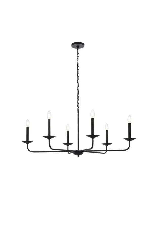 Cohen 6-Light Linear Chandelier in Black