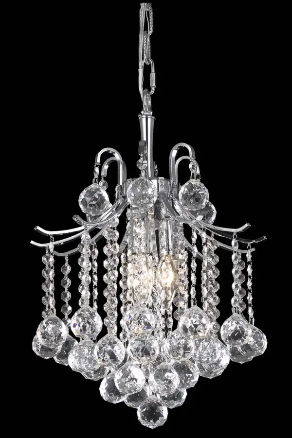 Amelia Three Light Crystal Pendant in Chrome
