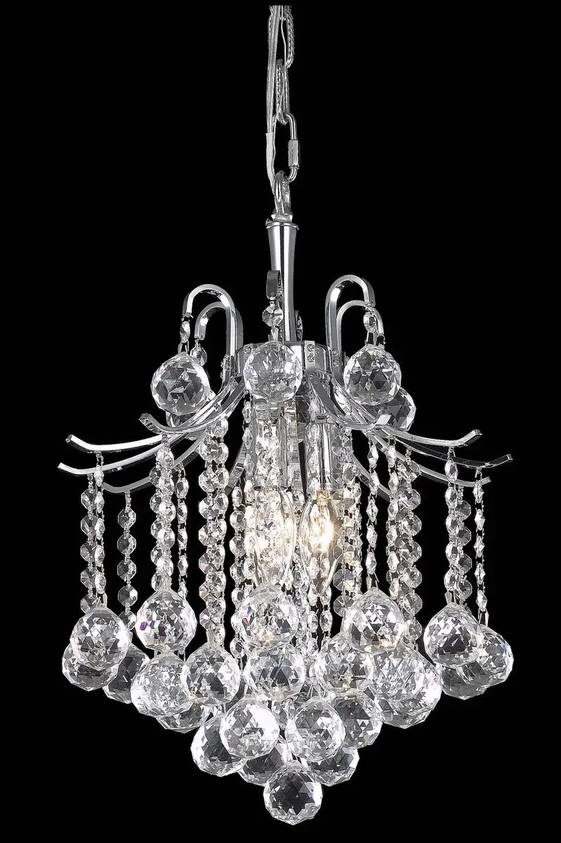 Amelia Three Light Crystal Pendant in Chrome