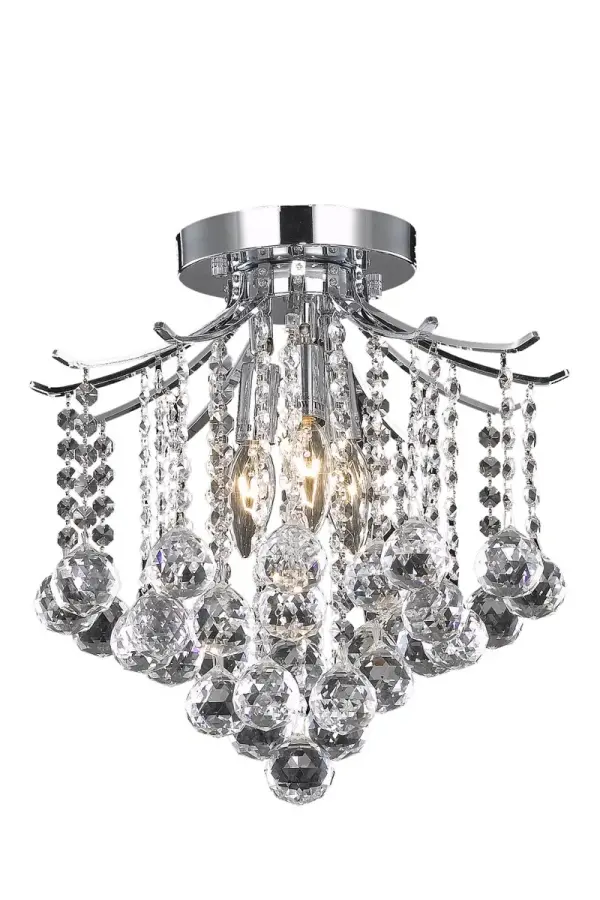 Amelia Three Light Flush Mount in Chrome