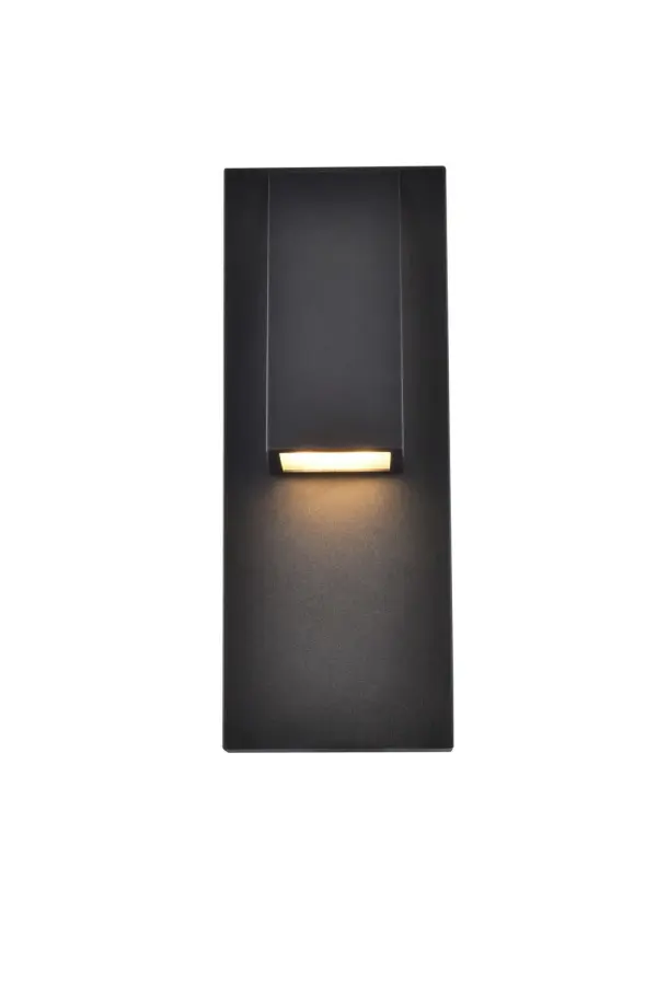 Minimalistic style and modern technology exudes in our Raine outdoor lighting Collection. The powder coated finish provides protection against the outdoor elements. Comes in two finishes in black and silver. Perfect for your front entryway, porch or balcony with these outdoor lights. Collection: Raine Rooms: outdoor Finish: black Width: 4.25" Height: 13.00" Length: 5.00" Weight: 4.00 lb Extension from Wall: 4.25" Wire: 8" Canopy: 13``x5``x1.8`` Bulbs Included Maximum Wattage: 12.00 W Bulb Type: LED Light Source: LED Light Output: 250.00 lm Color Temperature: 3000 K CRI: 80 Dimmable Beam Spread: 120.00° Rated Average Life: 50000 Voltage: 120.00 V Material: aluminum, iron, glass Country of Origin: China Safety Rating: Wet Title 20 LED Manufacturer Warranty: 1 year limited Spec Sheet