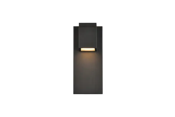 Minimalistic style and modern technology exudes in our Raine outdoor lighting Collection. The powder coated finish provides protection against the outdoor elements. Comes in two finishes in black and silver. Perfect for your front entryway, porch or balcony with these outdoor lights. Collection: Raine Rooms: outdoor Finish: black Width: 4.38" Height: 11.00" Length: 4.75" Weight: 4.00 lb Extension from Wall: 4.38" Wire: 8" Canopy: 11``x4.75``x1.2`` Bulbs Included Maximum Wattage: 12.00 W Bulb Type: LED Light Source: LED Light Output: 360.00 lm Color Temperature: 3000 K CRI: 80 Dimmable Beam Spread: 120.00° Rated Average Life: 50000 Voltage: 120.00 V Material: aluminum, iron, glass Country of Origin: China Safety Rating: Wet Title 20 LED Manufacturer Warranty: 1 year limited Spec Sheet