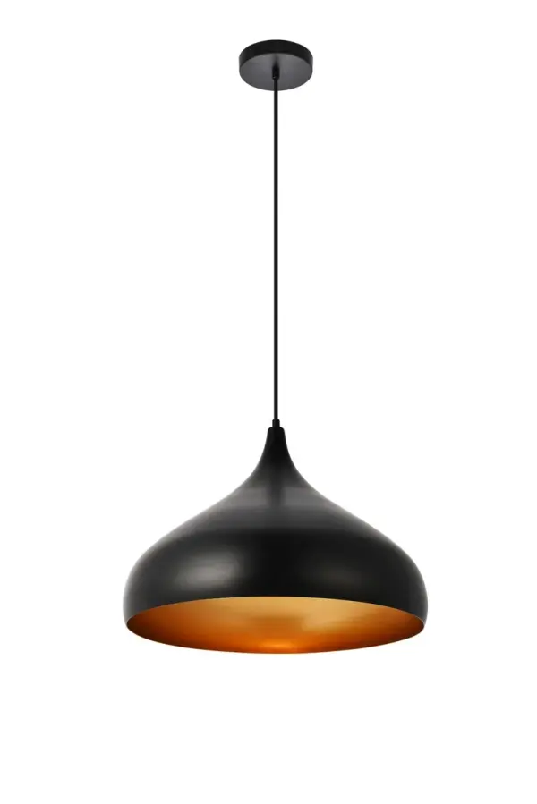 If something can be described as "classically modern," the versatile fixtures in the Circa collection would definitely qualify. In other words, their clean lines and popular, familiar profile would be right at home in a wide range of contemporary decorating styles, from mid-century to futuristic. Collection: Circa Rooms: Entryway, Dining Room, Bedroom, Hallway, Office, Foyer Finish: Black Glass: Black Width: 16.50" Height: 12.00" Length: 16.50" Weight: 3.00 lb Chain: 60`` Wire: 59.1" black Canopy: 4.7"x1" Number of Bulbs: 1 Maximum Wattage: 40.00 W Bulb Type: E26 Bulb Base: E26 Medium Dimmable Voltage: 110.00 V Material: Aluminum Country of Origin: China Safety Listing: ETL Safety Rating: Dry Title 20 Title 24 Manufacturer Warranty: 1 year limited Spec Sheet
