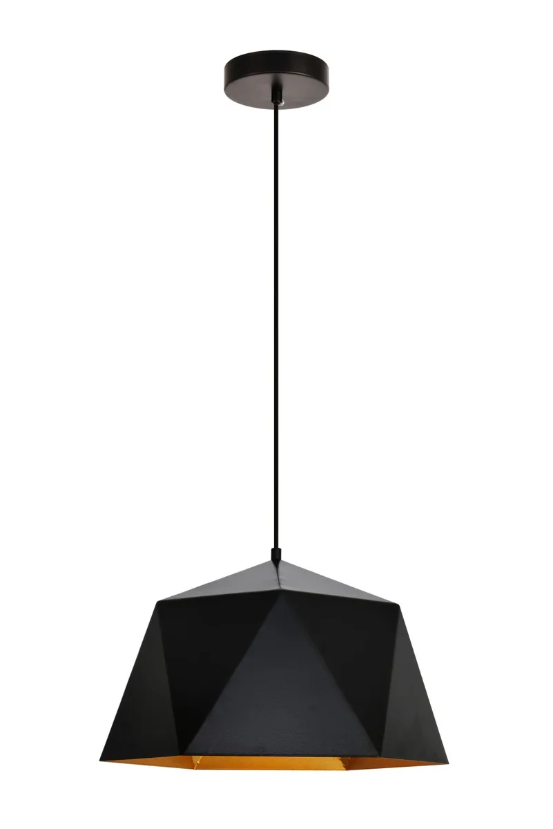 Arden One Light Pendant in Black and Golden inside