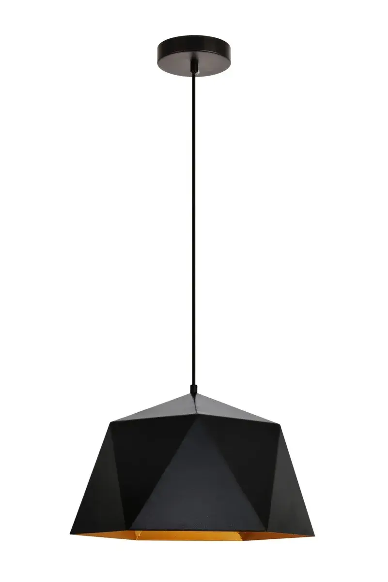 Arden One Light Pendant in Black and Golden Inside
