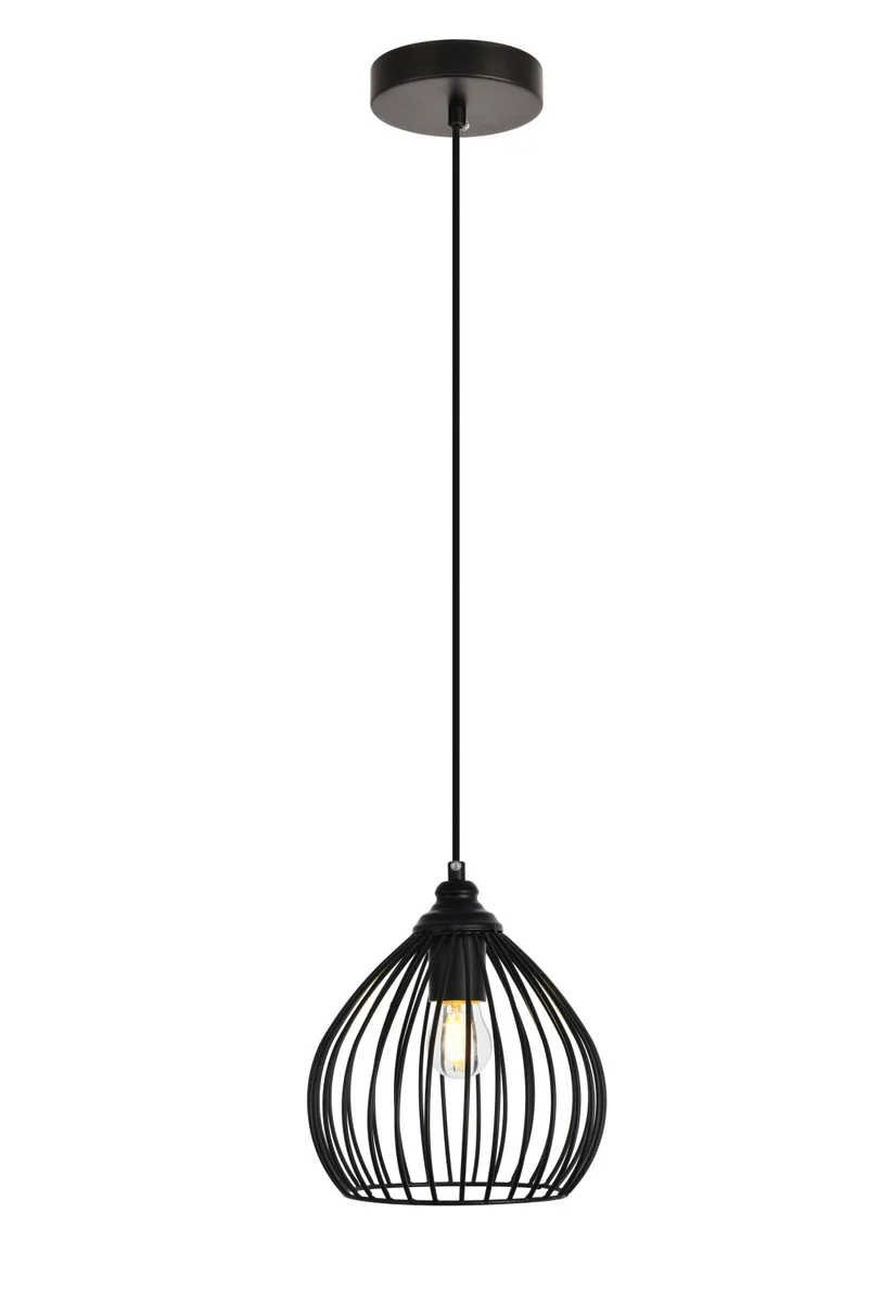 Sayer One Light Pendant in Black