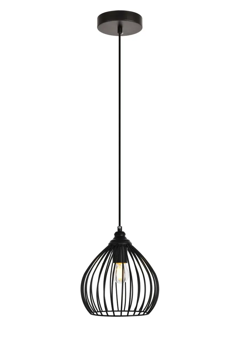 Sayer One Light Pendant in Black