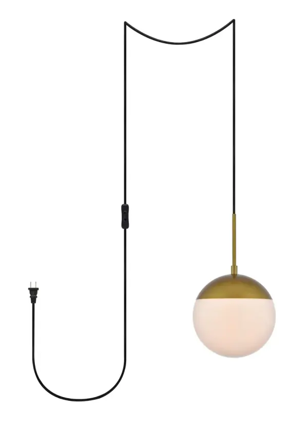 Eclipse Plug-In Pendant in Brass and Frosted White