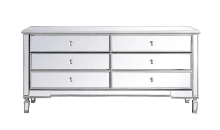 Contempo Antique Silver Mirrored Dresser
