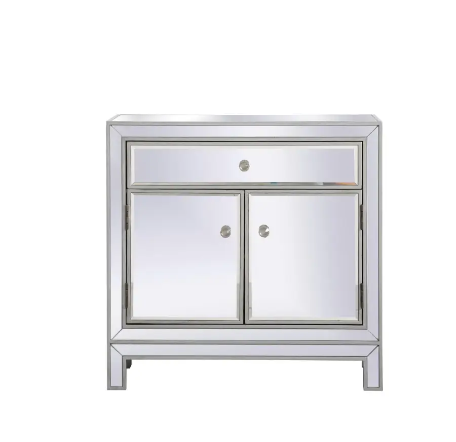 Modern Mirrored Cabinet in Antique Silver