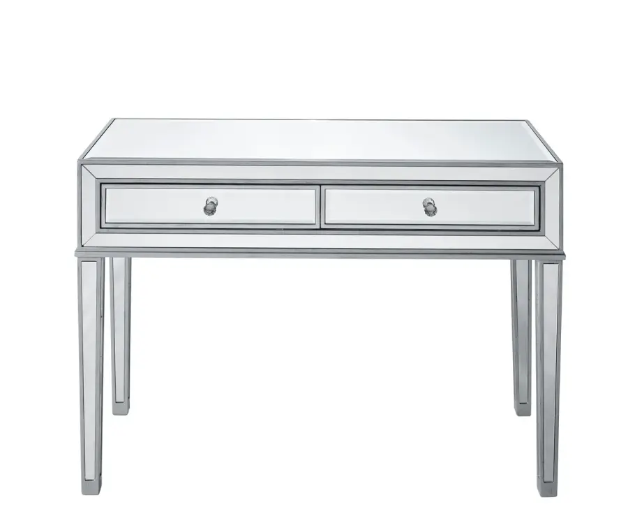 REFLEXION Mirrored Desk in Antique Silver