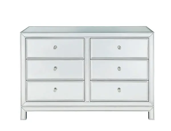 REFLEXION 6-Drawer Dresser in Antique Silver