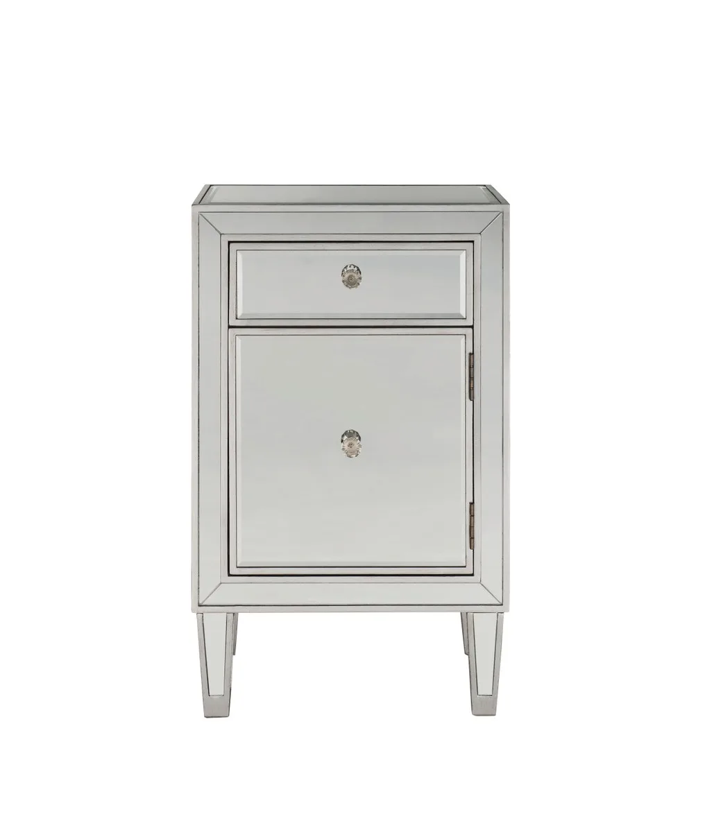 REFLEXION End Table in Antique Silver