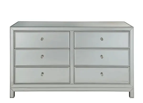 REFLEXION 6-Drawer Dresser in Antique Silver