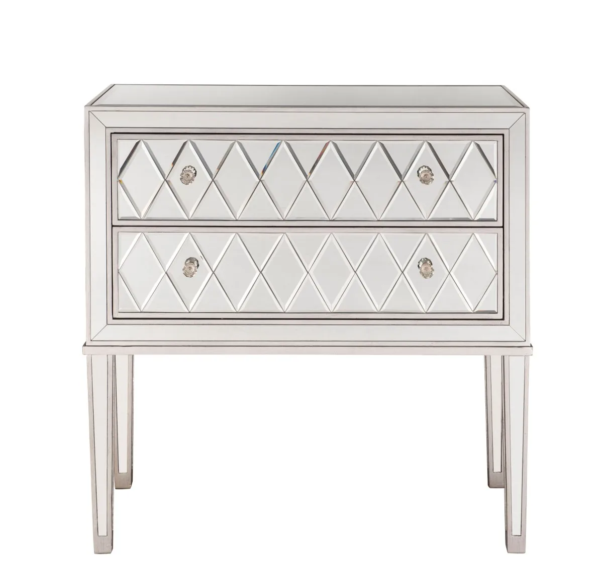 REFLEXION Nightstand in Antique Silver