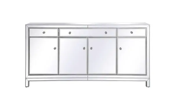 Reflexion Mirrored Credenza in Antique Silver