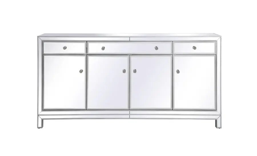 Reflexion Mirrored Credenza in Antique Silver
