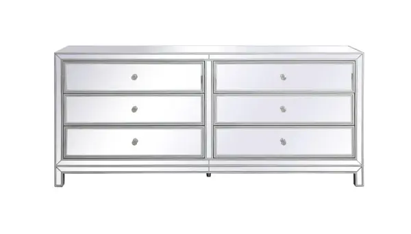 Reflexion Antique Silver Mirrored Dresser