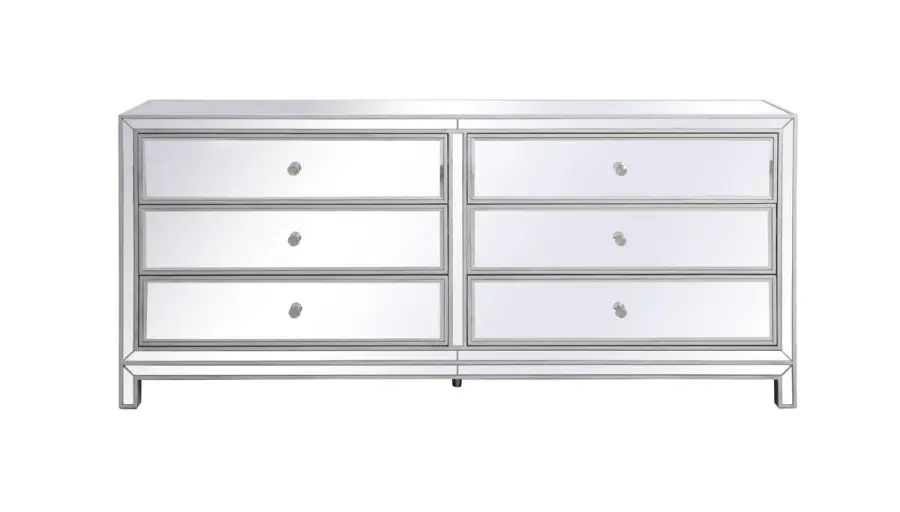 Reflexion Antique Silver Mirrored Dresser