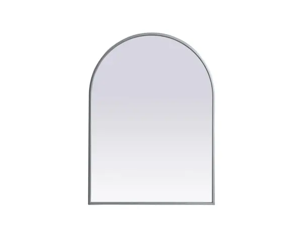 Instantly open up any space in your home with this minimalist wall-mounted mirror. Crafted of metal, this mirror strikes a round silhouette. Its slender, clean-lined frame sports a classic finish, while the glass mirror within features a flat, for a brilliant reflection, letting the light bounce off to expand your space. Designed in an arch shape, this metal-frame mirror showcases in the three available satin finishes in black, brass, or silver. Mount this work of art in any room of your choice for added visual impact. Collection: Ayra Finish: Silver Width: 22.00" Height: 30.00" Length: 30.00" Weight: 12.00 lb Material: iron and MDF Country of Origin: China Manufacturer Warranty: 1 year limited