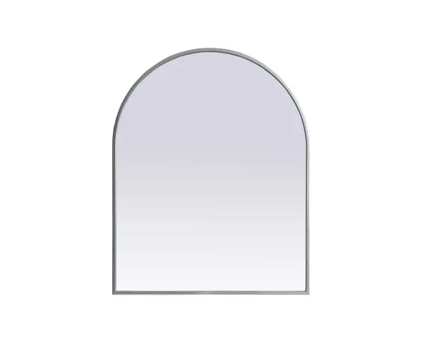Instantly open up any space in your home with this minimalist wall-mounted mirror. Crafted of metal, this mirror strikes a round silhouette. Its slender, clean-lined frame sports a classic finish, while the glass mirror within features a flat, for a brilliant reflection, letting the light bounce off to expand your space. Designed in an arch shape, this metal-frame mirror showcases in the three available satin finishes in black, brass, or silver. Mount this work of art in any room of your choice for added visual impact. Collection: Ayra Finish: Silver Width: 24.00" Height: 30.00" Length: 30.00" Weight: 13.00 lb Material: iron and MDF Country of Origin: China Manufacturer Warranty: 1 year limited