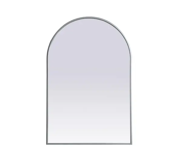 Instantly open up any space in your home with this minimalist wall-mounted mirror. Crafted of metal, this mirror strikes a round silhouette. Its slender, clean-lined frame sports a classic finish, while the glass mirror within features a flat, for a brilliant reflection, letting the light bounce off to expand your space. Designed in an arch shape, this metal-frame mirror showcases in the three available satin finishes in black, brass, or silver. Mount this work of art in any room of your choice for added visual impact. Collection: Ayra Finish: Silver Width: 24.00" Height: 36.00" Length: 36.00" Weight: 16.00 lb Material: iron and MDF Country of Origin: China Manufacturer Warranty: 1 year limited