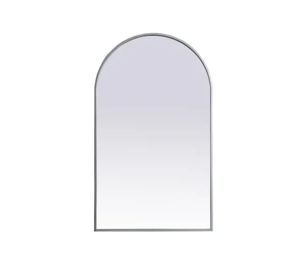 Instantly open up any space in your home with this minimalist wall-mounted mirror. Crafted of metal, this mirror strikes a round silhouette. Its slender, clean-lined frame sports a classic finish, while the glass mirror within features a flat, for a brilliant reflection, letting the light bounce off to expand your space. Designed in an arch shape, this metal-frame mirror showcases in the three available satin finishes in black, brass, or silver. Mount this work of art in any room of your choice for added visual impact. Collection: Ayra Finish: Silver Width: 24.00" Height: 40.00" Length: 40.00" Weight: 17.00 lb Material: iron and MDF Country of Origin: China Manufacturer Warranty: 1 year limited