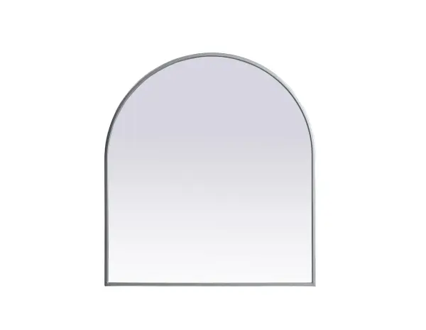 Instantly open up any space in your home with this minimalist wall-mounted mirror. Crafted of metal, this mirror strikes a round silhouette. Its slender, clean-lined frame sports a classic finish, while the glass mirror within features a flat, for a brilliant reflection, letting the light bounce off to expand your space. Designed in an arch shape, this metal-frame mirror showcases in the three available satin finishes in black, brass, or silver. Mount this work of art in any room of your choice for added visual impact. Collection: Ayra Finish: Silver Width: 27.00" Height: 30.00" Length: 30.00" Weight: 14.00 lb Material: iron and MDF Country of Origin: China Manufacturer Warranty: 1 year limited
