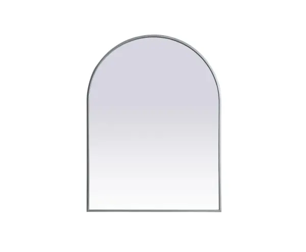 Instantly open up any space in your home with this minimalist wall-mounted mirror. Crafted of metal, this mirror strikes a round silhouette. Its slender, clean-lined frame sports a classic finish, while the glass mirror within features a flat, for a brilliant reflection, letting the light bounce off to expand your space. Designed in an arch shape, this metal-frame mirror showcases in the three available satin finishes in black, brass, or silver. Mount this work of art in any room of your choice for added visual impact. Collection: Ayra Finish: Silver Width: 27.00" Height: 36.00" Length: 36.00" Weight: 17.00 lb Material: iron and MDF Country of Origin: China Manufacturer Warranty: 1 year limited